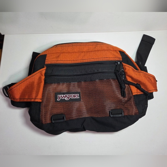 Vintage 90\'s Jansport Orange And Black Hiking Fanny Pack main image 2